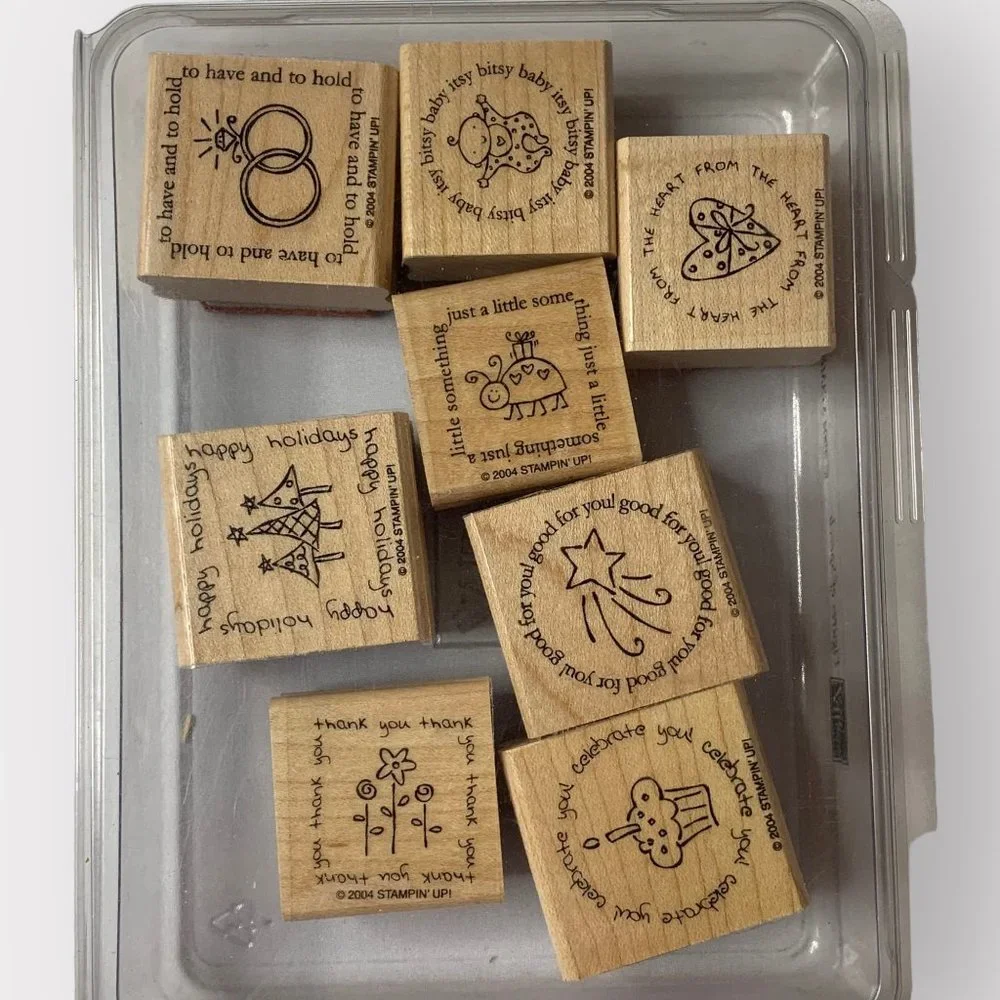 Stampin' Up FIGURES OF SPEECH Mounted Wood Stamp Set RETIRED